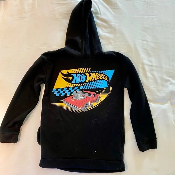 Hot Wheels Black Hoodie with Colorful Logo Graphic - Picture 1 of 1